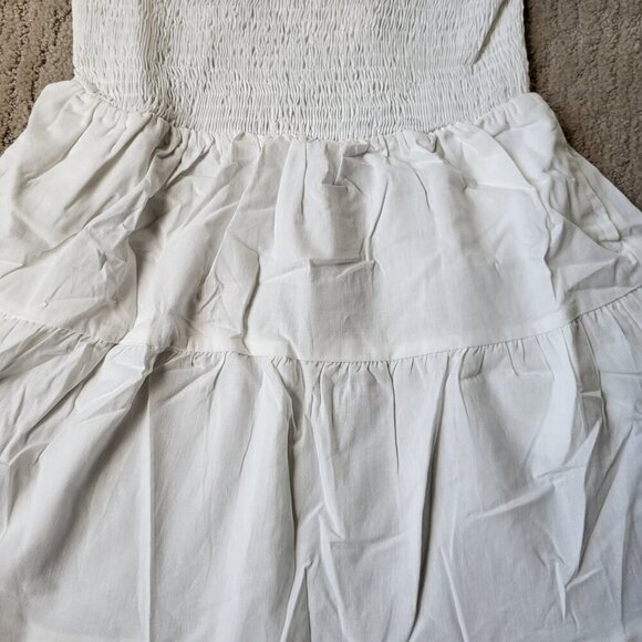 Women's Boho Off Shoulder Puff Sleeve Midi Dress – White – Size S – NWT - Picture 7 of 12